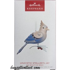 2023 Hallmark Beauty of Birds LEUCISTIC STELLER'S JAY Limited Edition ornament picture