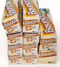 HUGE LOT OF 10 NEW BOXES BOUNCE DRYER SHEETS VTG 80'S ~ TOTAL OF 260 SHEETS picture