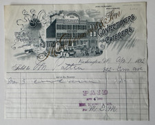 1892 Billhead Washington DC Demonet Confectioners 1712 Pennsylvania Ave vignette picture