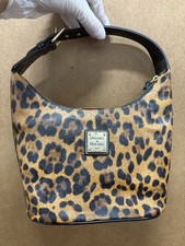 Dooney & Bourke Y2K Leopard Print Handbag Brown Black Purse Animal Pattern picture