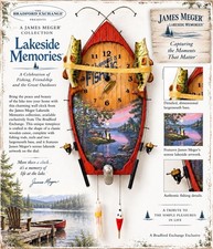 Bradford Exchange James Meger Lakeside Memories Sculpted Fishing Art Wall Clock picture