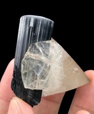 56 Grams Natural Black Tourmaline & Quartz Crystal Specimen | Skardu Pakistan picture