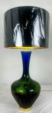 Vintage Glazed Porcelain Mid Century Table Lamp 33.5”x 11” With Shade  picture