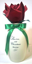 Hallmark Blooming Expressions Musical Vase Rose Christmas Blessings Decor Works picture