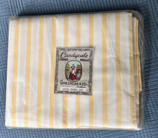 Springmaid Combed Percale Double Fitted Sheet Pillowcase Yellow Stripe NEW picture