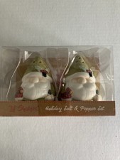 NIB Green Hat Gnome Salt & Pepper Shaker Set picture