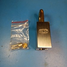 Large Heavy Rectangle Best Padlock/Lock. No Cylinder. Excellent, Hard to find picture