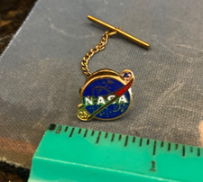 Vintage NASA 25 Year Employee Service Pin w/Blue Stone Marked Lordship Cool Pin picture