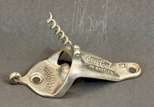 Coca-Cola Brown Mfg. Wall Mounted Bottle Opener Cap Catcher Cork Screw Catcher picture