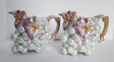 Antique Royal Bayreuth Germany Grape with Pearl Luster Glaze Pitcher, Set of 2 picture