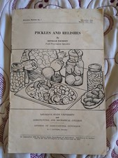 1947 Louisiana Agriculture Pickle and Relish Recipes Booklet Estelle Fournet picture