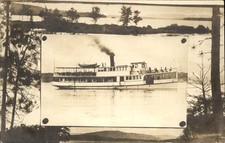 Weirs Lake Winnipesaukee Steamboat Nature Border c1910 Real Photo Postcard bhn picture