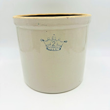 VTG RRP Robinson Ransbottom Blue Crown 2 Gallon Stoneware Crock French Country picture