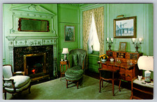 c1960s Shelburne Museum Vermont Green Room Guest Bedroom Chrome Postcard picture