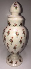 Vintage McNees #105 Lorena Williams Covered Vase Rose Flower Porcelain 14.5” picture