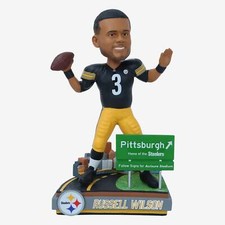 Russell Wilson Pittsburgh Steelers Next Stop Bobblehead NFL Football picture