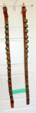 Antique 1800s Graduated Bronze Petal Sleigh Bells (1-4) 35 Set Original Leather picture