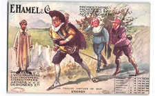 c1910's Calendar Advertising Postcard, E. Hamel & Co. Taurus Zodiac, Energy picture