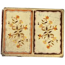 Vintage Original Jewel Tea Autumn Leaf  Pattern Double Deck Playing Cards 1943 picture