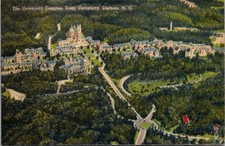 Vintage Linen Postcard - Duke University Aerial View Campus Durham NC 1932 (D7) picture