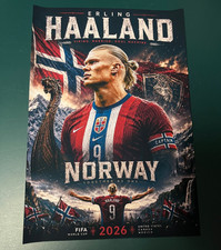 Erling Haaland Norway World Cup 2026 Poster Viking Soccer Wall Art 13x19 picture