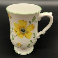 Vintage Royal Victoria England Fine Bone China Yellow Dogwood Coffee Cup Footed picture