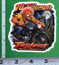 1970 Triumph Trident 9x9cm Durable Die-Cut Vinyl Sticker 1 of 5 picture