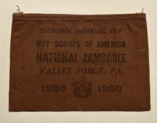 Vintage 1950 Boy Scout National Jamboree Canvas Cup Pouch Bucktail Council Pa. picture