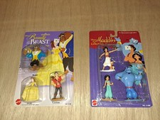 VTG Mattel  1992 Disney Beauty and the Beast & Aladdin Figures  SEALED  picture