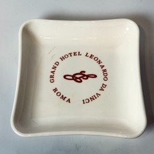 GRAND HOTEL DA VINCI ROME ITALY Porcelain Souvenir Dish ASHTRAY picture