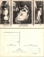 Bruxelles Musee Wiertz Postcard Le Christ au Tombeau L'Ange du mal Eve Unposted picture