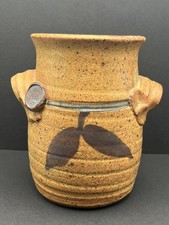 TOKHEIM STONEWARE DAWSON MINNESOTA SCANDINAVIAN INSPIRED CROCK BROWN SPECKLED picture