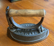Antique Sensible  NO. 4 N.R.S. & Co. Sad  Iron Quick Change Wood Handle picture