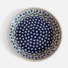 Polish Pottery Pie Plate Ceramika Artystyczna Bleeding Heart Peacock Boleslawiec picture