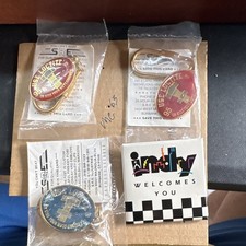 Lot of 3 Vintage Loctite key chains  Pinback Buttons w/ Cards picture