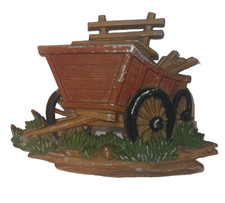Vintage HODA 1976 Sexton Wooden Wagon Painted Cast Metal 3D Wall Art picture
