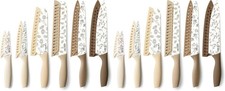12-Pc Floral Knife Set: Stainless Steel, Nonstick, Sharp, White picture