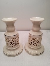 2  Lenox Versailles  Silver Trim  Candle Holders, No Chips Or Cracks. (141) picture