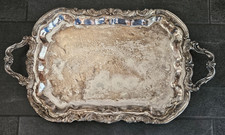 Antique?? Vintage F. B. Rogers Silverplate Footed Serving Tray Ornate 25