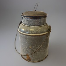 Antique Gray Graniteware Milk Pail  1 Quart 7” picture