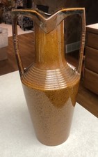 Grecian Amphora Egyptian Revival Vase – Art Deco Brown Pottery – 4688P 14 1/2” picture