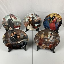 VTG Edwin M Knowles - Abraham Lincoln Collector’s Plate Series 1-5 With COA Read picture