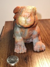 LARGE Decorative Solid Red Jasper Agate Rabbit Figurine Collectible Sculpture picture