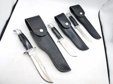 Lot of 3 VINTAGE 1972-86 & 1967-72 BUCK 119, 103, 105, All with Original Sheaths picture