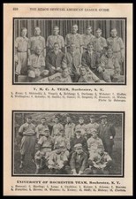 1912 University Of Rochester & YMCA Baseball Teams Photo Names New York Print Ad picture