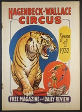 1932 Hagenbeck Wallace Circus Program Magazine Tiger Cover Daily Review picture