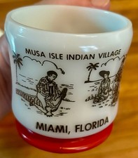 Vintage Miami Florida Musa Isle Seminole Indian Village Souvenir Hazel Atlas Mug picture