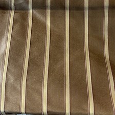 VTG Bronze Brown Taffeta Champagne Gold Stripes Shimmer Fabric 3 1/3 yd x 55 picture