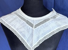 Vintage Victorian Edwardian Ivory Lace Collar  Cotton & Linen picture