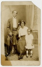 African American 1910 Loving Family Portrait,Beautiful Black Woman Handsome RPPC picture